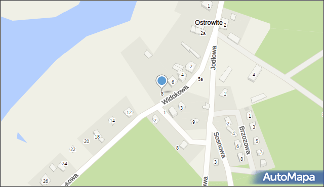 Ostrowite, Widokowa, 8, mapa Ostrowite