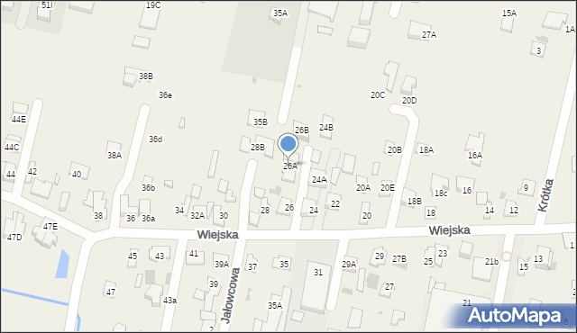 Otrębusy, Wiejska, 26A, mapa Otrębusy