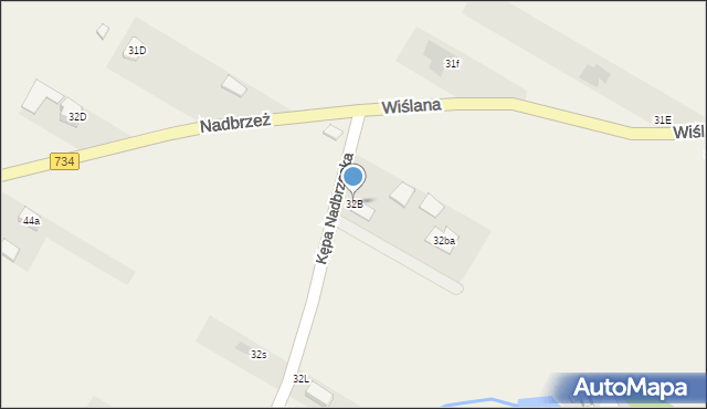 Otwock Wielki, Wiślana, 32B, mapa Otwock Wielki