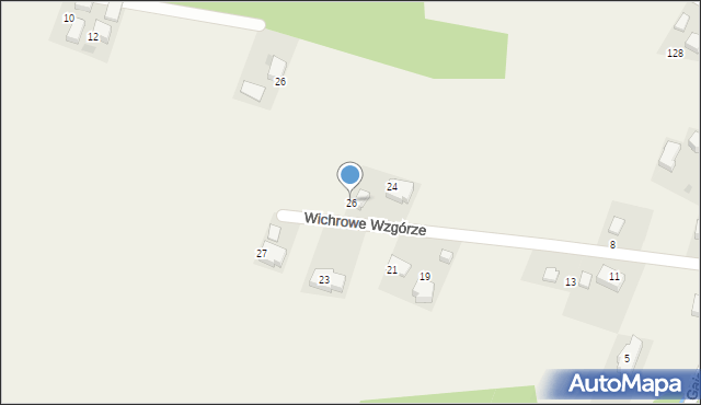 Owczary, Wichrowe Wzgórze, 26, mapa Owczary