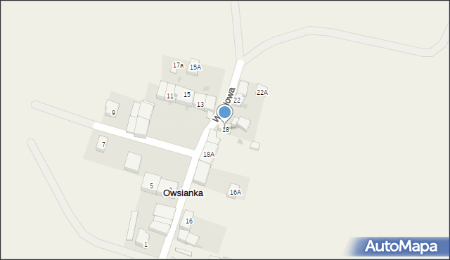 Owsianka, Wiśniowa, 18, mapa Owsianka