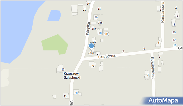 Ozorków, Wiejska, 22a, mapa Ozorków