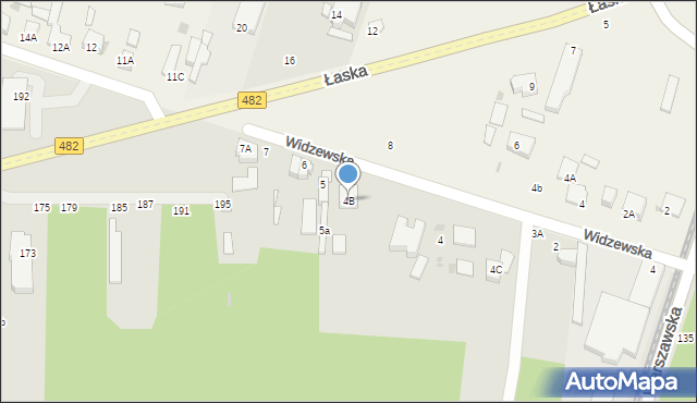 Pabianice, Widzewska, 4B, mapa Pabianic