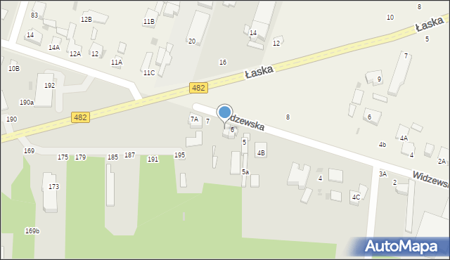 Pabianice, Widzewska, 6a, mapa Pabianic