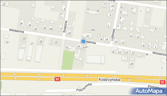 Paczkowo, Wiosenna, 17, mapa Paczkowo