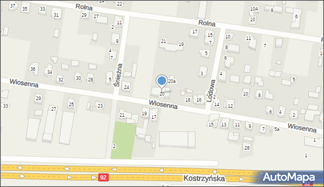 Paczkowo, Wiosenna, 20, mapa Paczkowo