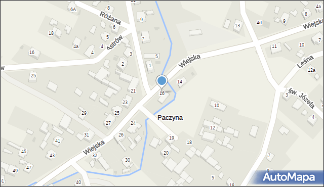 Paczyna, Wiejska, 16, mapa Paczyna