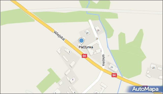 Paczynka, Wiejska, 1, mapa Paczynka