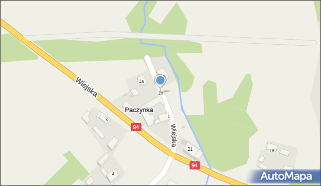 Paczynka, Wiejska, 1b, mapa Paczynka