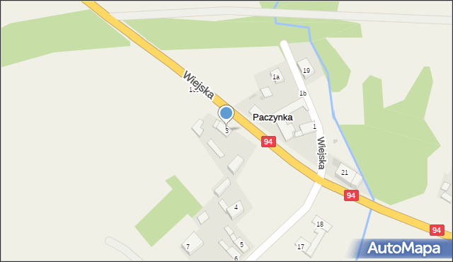 Paczynka, Wiejska, 3, mapa Paczynka