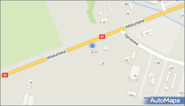 Pajęczno, Wieluńska, 27, mapa Pajęczno