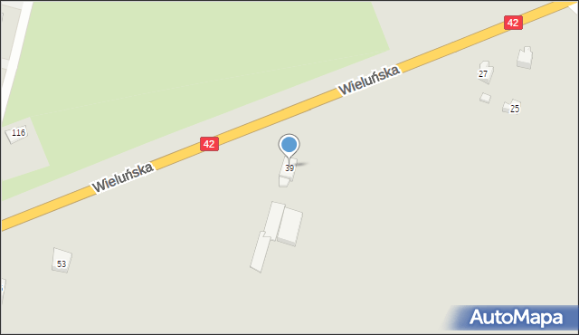 Pajęczno, Wieluńska, 39, mapa Pajęczno