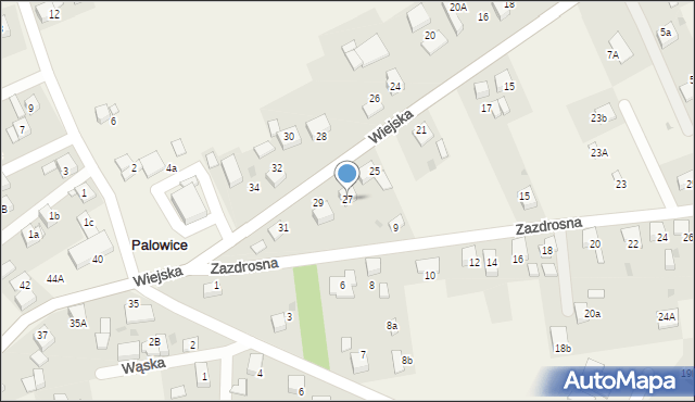 Palowice, Wiejska, 27, mapa Palowice