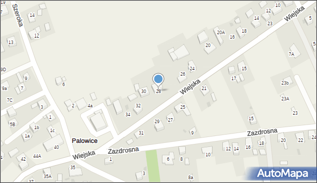 Palowice, Wiejska, 28, mapa Palowice