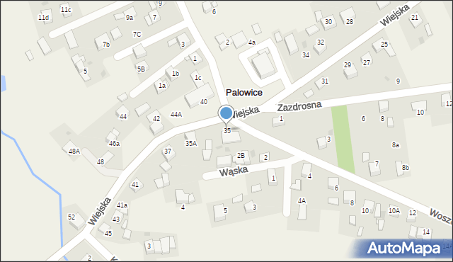 Palowice, Wiejska, 35, mapa Palowice