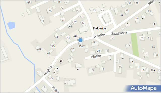 Palowice, Wiejska, 35A, mapa Palowice