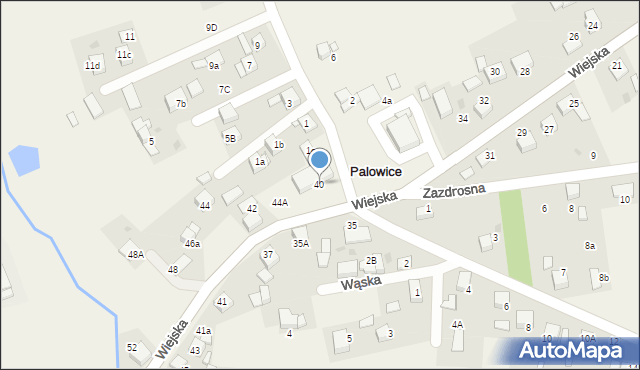 Palowice, Wiejska, 40, mapa Palowice