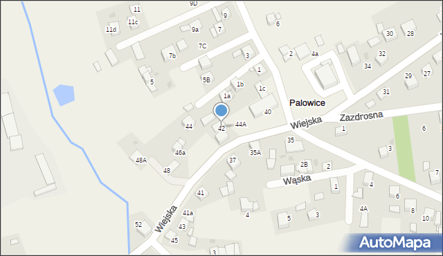 Palowice, Wiejska, 42, mapa Palowice