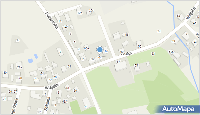 Palowice, Wiejska, 64, mapa Palowice