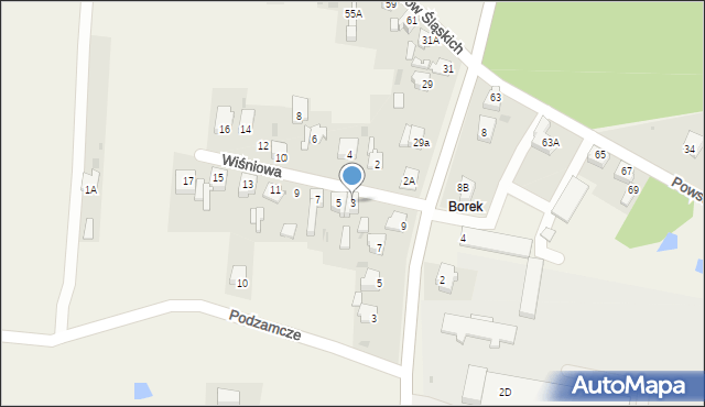 Paniówki, Wiśniowa, 3, mapa Paniówki