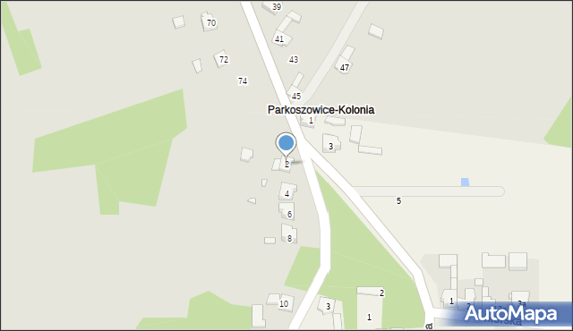 Parkoszowice, Wiejska, 2, mapa Parkoszowice