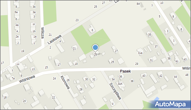 Pasek, Wiśniowa, 23, mapa Pasek