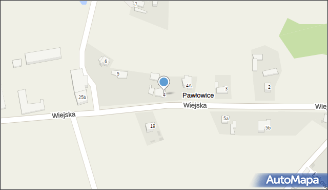 Pawłowice, Wiejska, 4, mapa Pawłowice