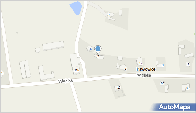 Pawłowice, Wiejska, 5, mapa Pawłowice