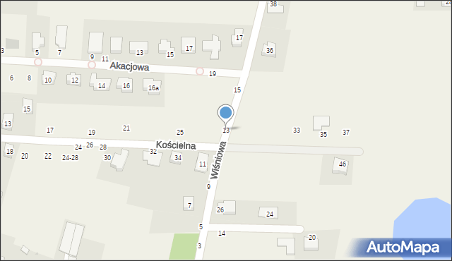 Pęgów, Wiśniowa, 13, mapa Pęgów