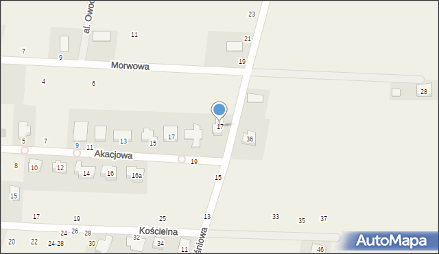 Pęgów, Wiśniowa, 17, mapa Pęgów