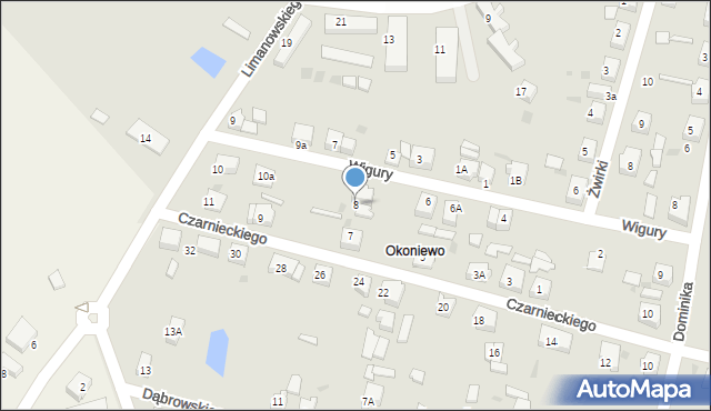 Pelplin, Wigury Stanisława, inż. pil., 8, mapa Pelplin