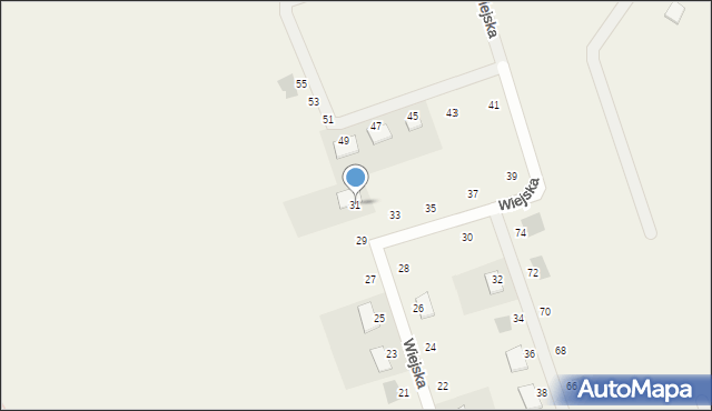 Pępowo, Wiejska, 31, mapa Pępowo