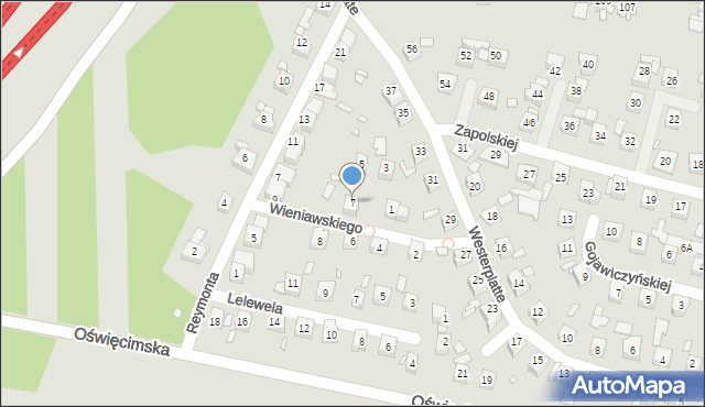 Piekary Śląskie, Wieniawskiego Henryka, 7, mapa Piekary Śląskie