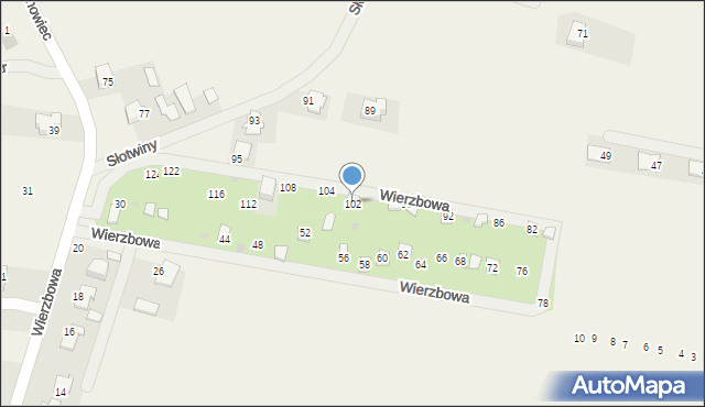 Pielgrzymowice, Wierzbowa, 102, mapa Pielgrzymowice