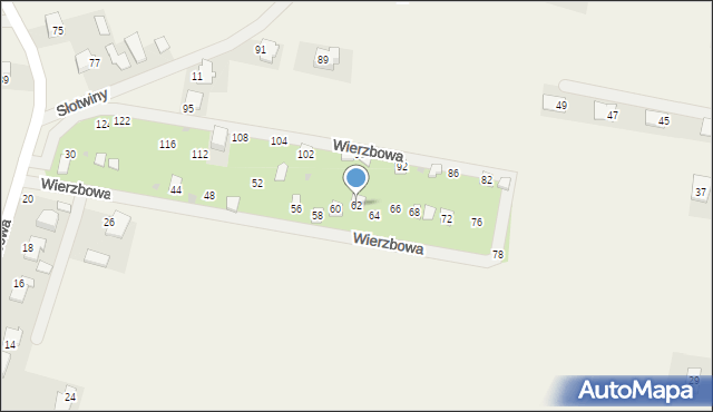 Pielgrzymowice, Wierzbowa, 62, mapa Pielgrzymowice