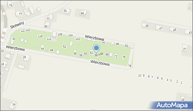 Pielgrzymowice, Wierzbowa, 64, mapa Pielgrzymowice