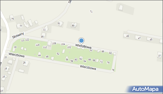 Pielgrzymowice, Wierzbowa, 96, mapa Pielgrzymowice