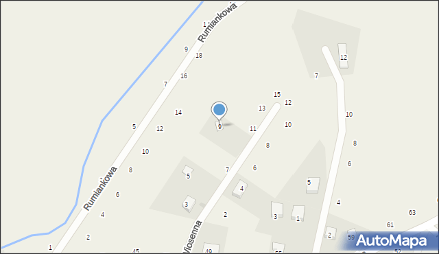 Pierwoszów, Wiosenna, 9, mapa Pierwoszów