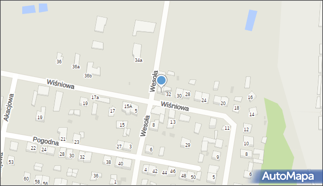 Piotrków Kujawski, Wiśniowa, 34, mapa Piotrków Kujawski