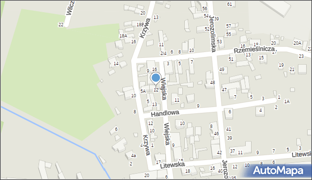 Piotrków Trybunalski, Wiejska, 12, mapa Piotrków Trybunalski