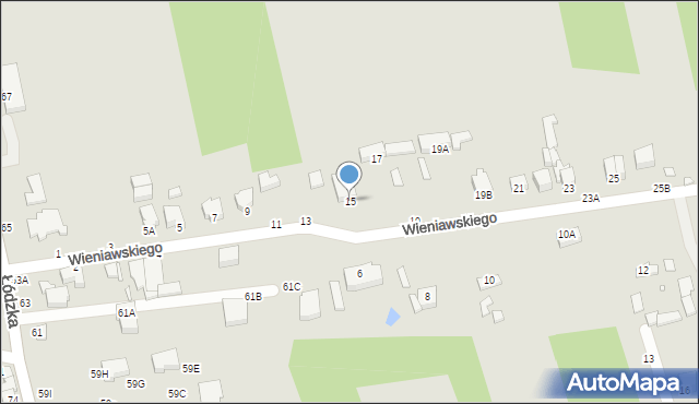 Piotrków Trybunalski, Wieniawskiego Henryka, 15, mapa Piotrków Trybunalski