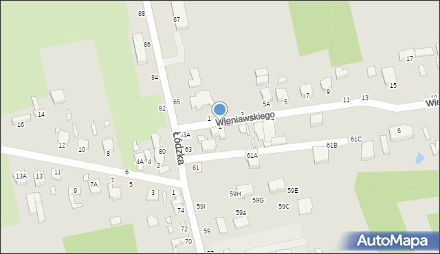 Piotrków Trybunalski, Wieniawskiego Henryka, 2, mapa Piotrków Trybunalski