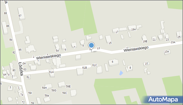 Piotrków Trybunalski, Wieniawskiego Henryka, 4A, mapa Piotrków Trybunalski