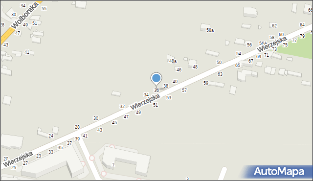 Piotrków Trybunalski, Wierzejska, 36, mapa Piotrków Trybunalski