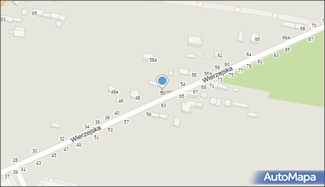 Piotrków Trybunalski, Wierzejska, 50, mapa Piotrków Trybunalski