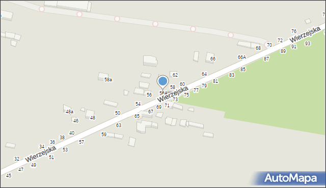 Piotrków Trybunalski, Wierzejska, 56A, mapa Piotrków Trybunalski
