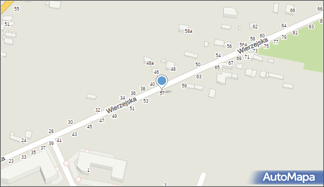 Piotrków Trybunalski, Wierzejska, 57, mapa Piotrków Trybunalski