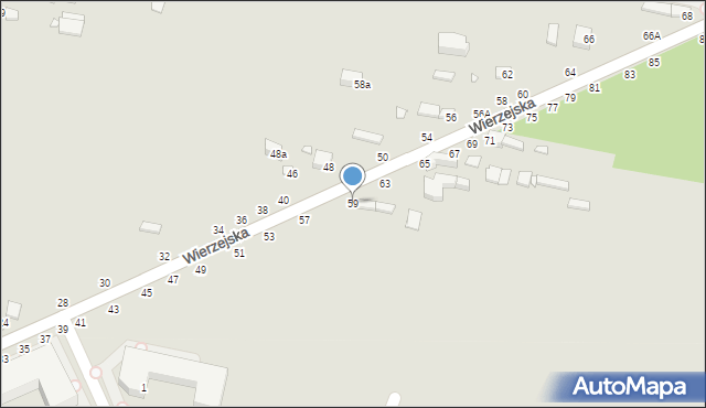 Piotrków Trybunalski, Wierzejska, 59, mapa Piotrków Trybunalski