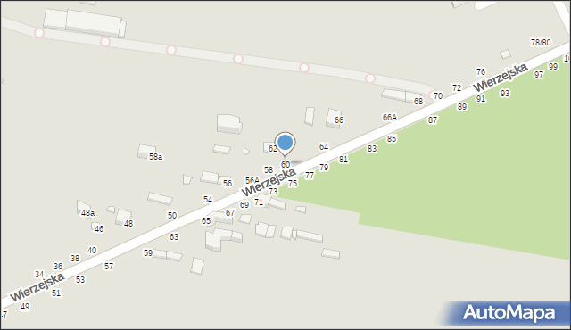 Piotrków Trybunalski, Wierzejska, 60, mapa Piotrków Trybunalski