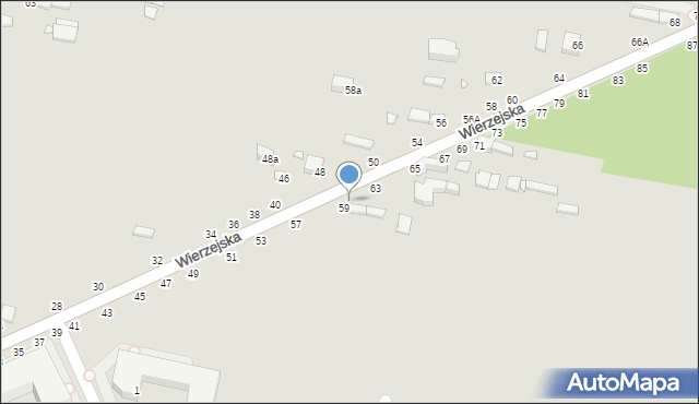 Piotrków Trybunalski, Wierzejska, 61, mapa Piotrków Trybunalski